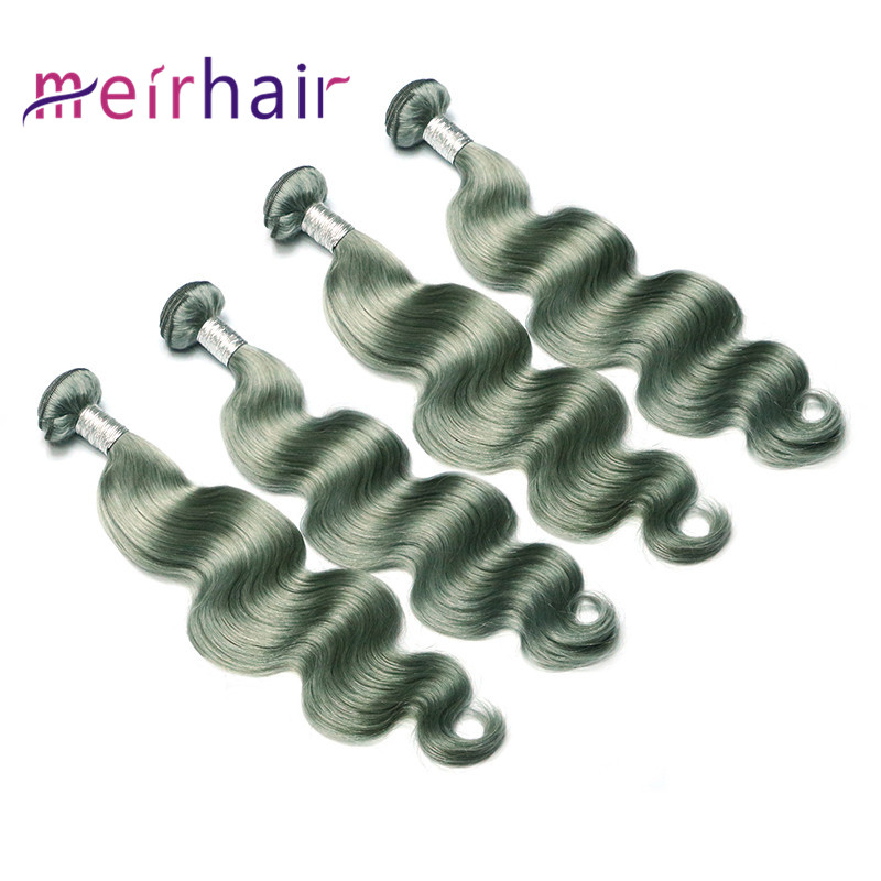 Cambodian Human Remy Hair Weave Body Wave Color gray